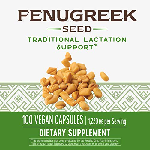 Viên lợi sữa Cỏ Cà Ri Fenugreek 500mg 180 viên Fenugreek Seed Nature’s Way Mẫu mới 180 viên HSD 2023 để
