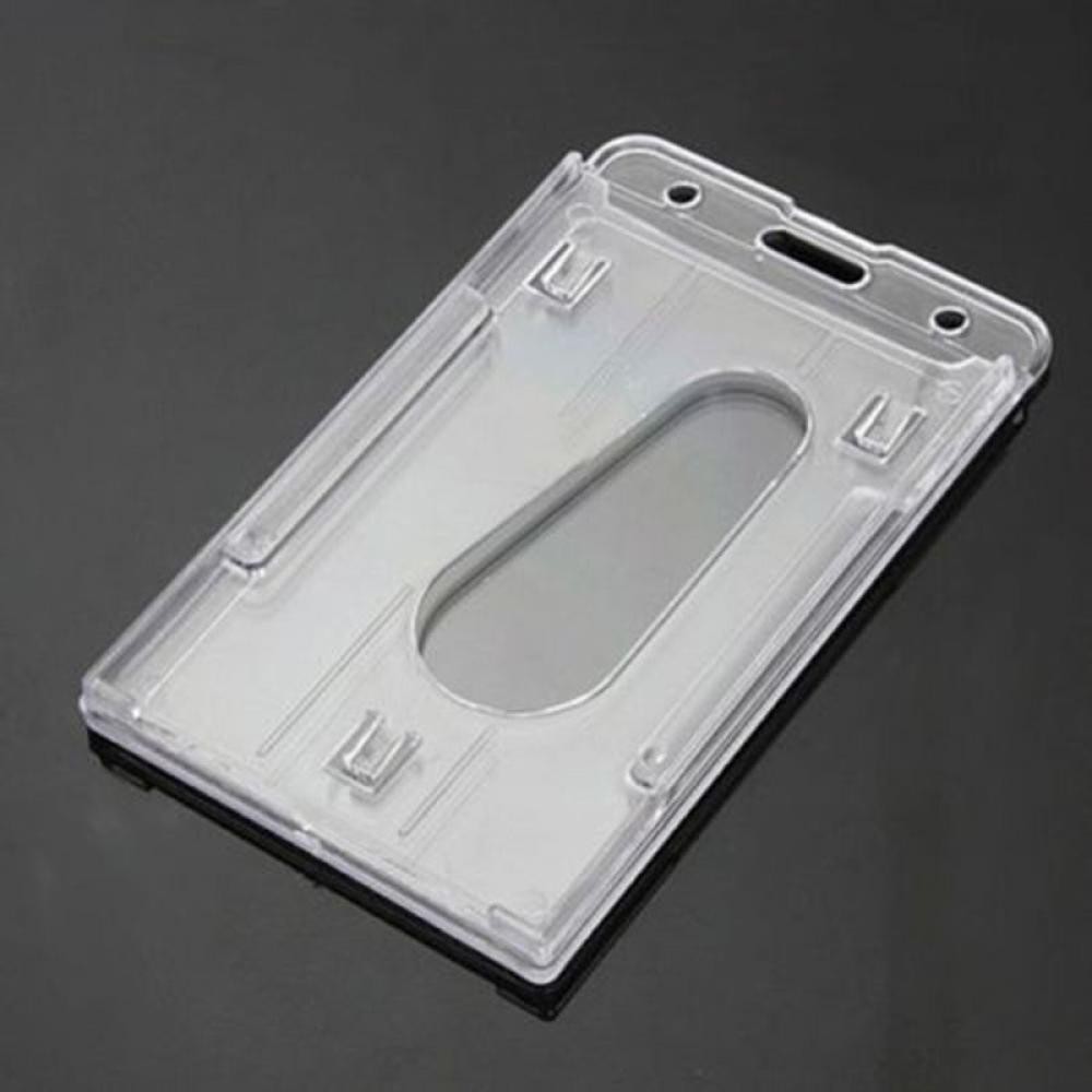 1Piece Hot Design Double Card Acrylic Plastic ID Badge Card Holder High Quality