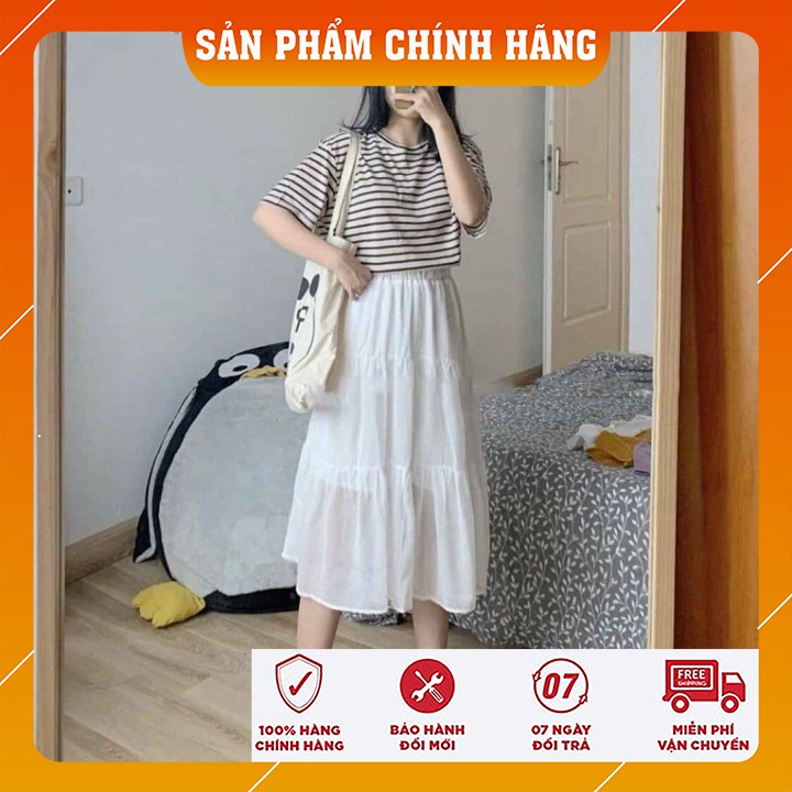 Chân Váy Voan Tầng 2 Lớp Ulzzang Màu Đen - Trắng - Chân Váy Maxi Voan Freesize Hot Hit | BigBuy360 - bigbuy360.vn