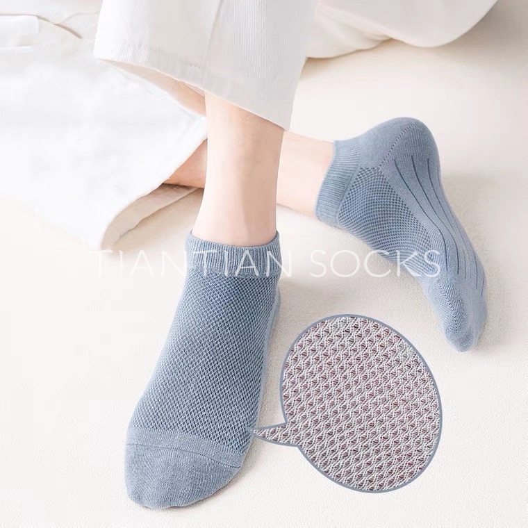 TIANTIAN T167 Tất nam  cổ ngắn Vớ Thể Thao Bằng Cotton Thoáng Khí Nhiều Màu Sắc Cho Nam