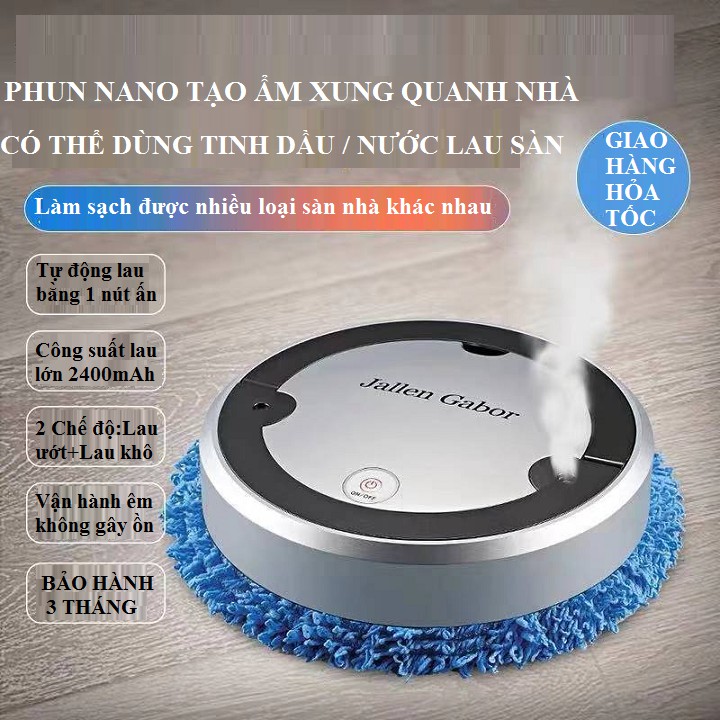 Robot lau nhà - Hàng nội địa Trung - Máy Lau Nhà Thông Minh Có tính năng xông tinh dầu thơm nhà - Có bảo hành