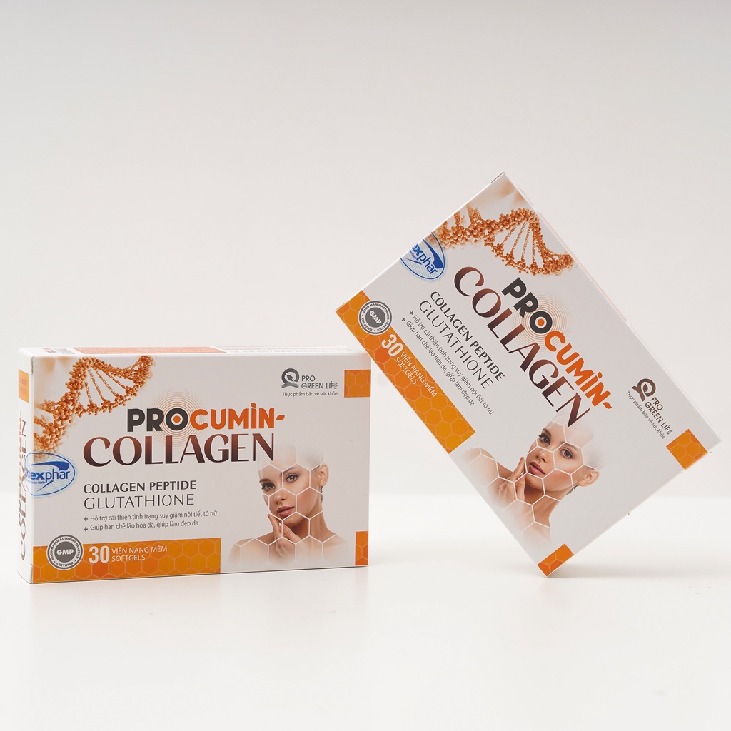 Viên Uống Đẹp Da, Mờ Nám, Hạn Chế Lão Hóa Da và Suy Giảm Nội Tiết Tố Nữ Procumin Collagen Hộp 30 viên