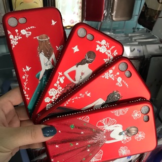 Ốp dẻo đính đá Cô gái iphone 7