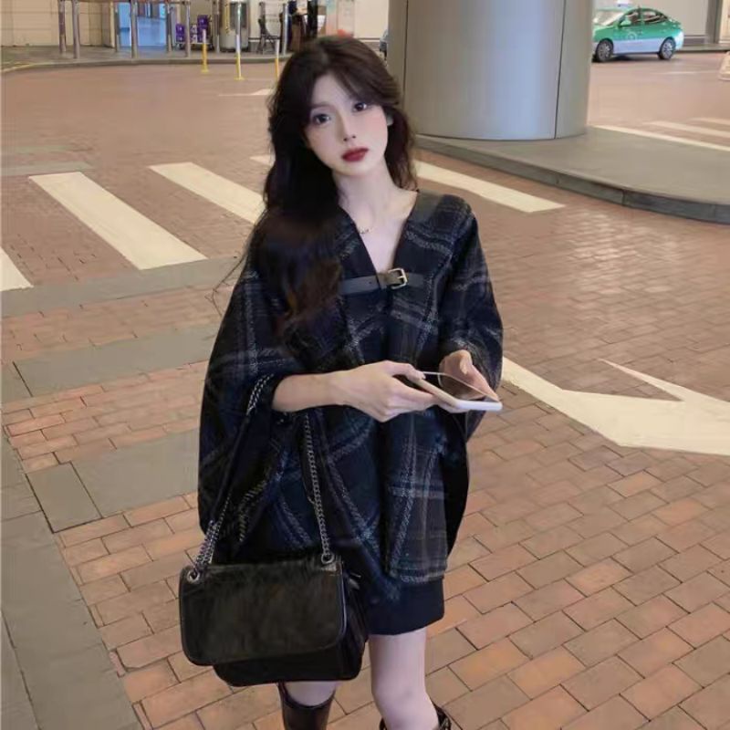 Áo dạ choàng áo khoác choàng ngoài phong cách commuter | BigBuy360 - bigbuy360.vn