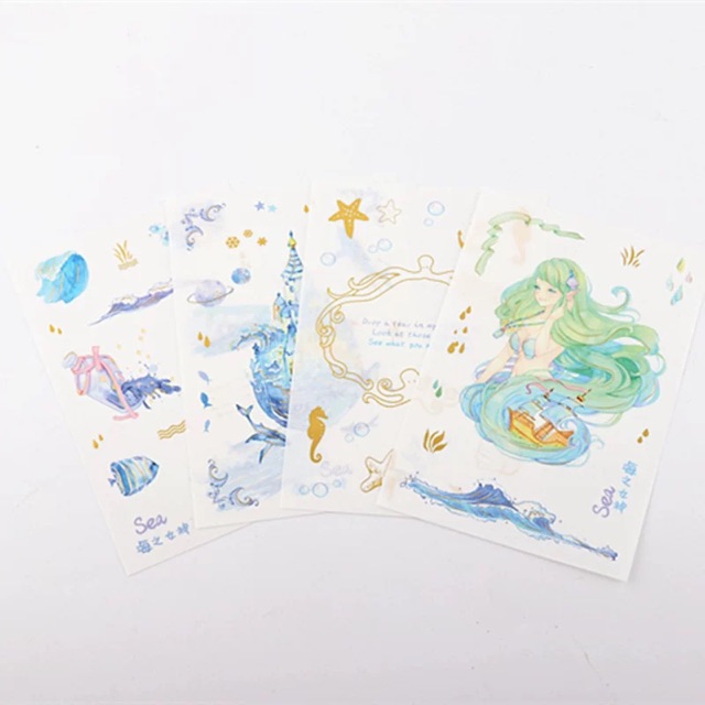 Set 4 tờ stickers có nhũ xinh lung linh