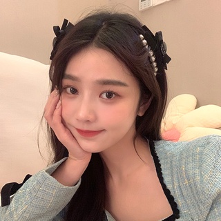 Kẹp tóc hình nơ đính ngọc trai phong cách Hàn Quốc nữ tính ngọt ngào