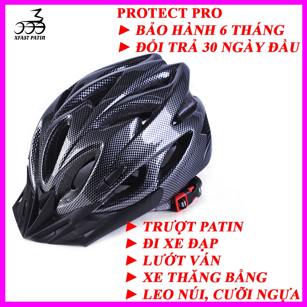 Mũ Nón Bảo Hiểm Bảo Hộ Thể Thao Nhiều Màu Protect Pro Dành Cho Trượt Patin, Đi Xe Đạp, Lướt Ván, Xe Thăng Bằng,Cưỡi Ngựa