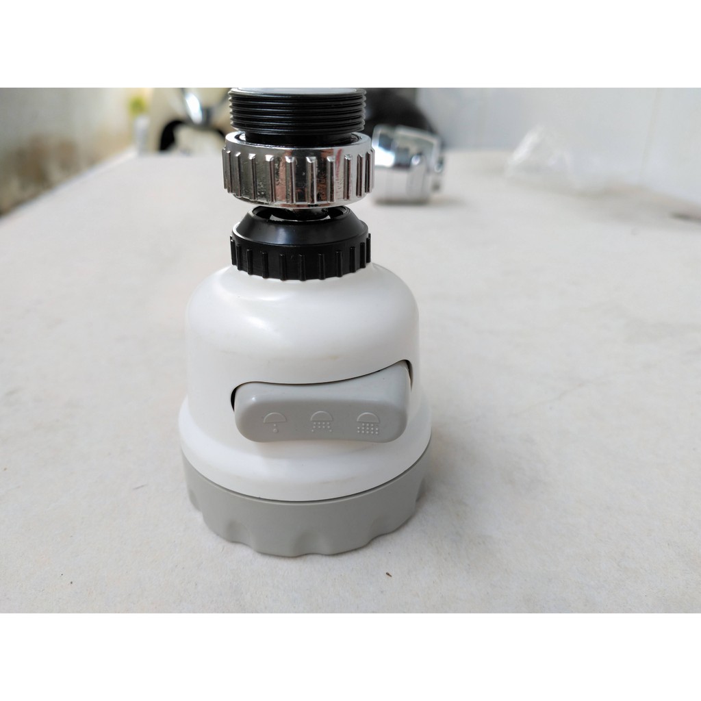 Đầu vòi rửa chén tăng áp 3 chế độ - Đầu phun vòi rửa bát tăng áp xoay 360 độ có 3 chế độ phun tiện ích