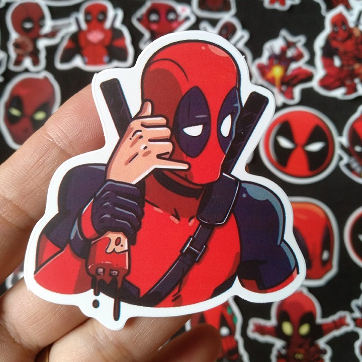 Bộ Sticker dán cao cấp chủ đề DEADPOOL - Dùng dán Xe, dán mũ bảo hiểm, dán Laptop...