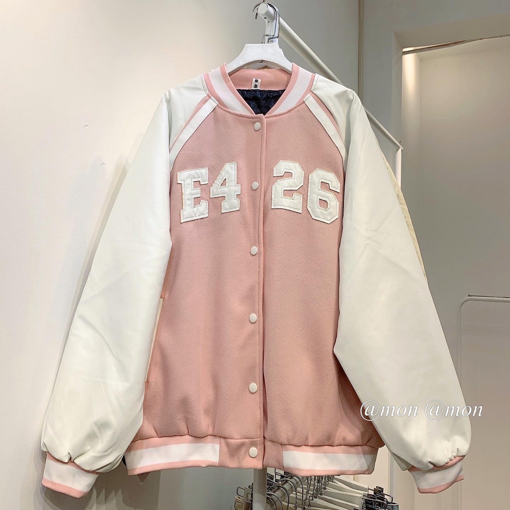 210777 Áo bomber dạ phối tay da nữ, áo khoác nữ thời trang ulzzang 2 màu freesize