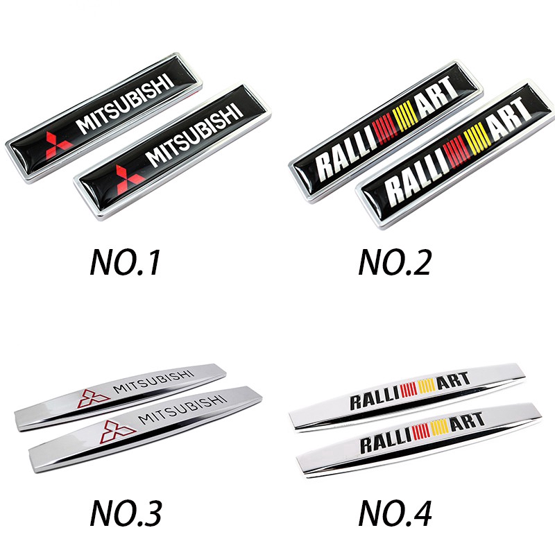 Bộ 2 miếng dán trang trí xe hơi bằng kim loại cho Mitsubishi Asx Lancer Eclipse