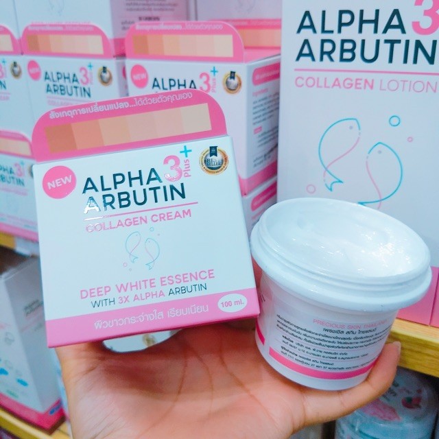 Kem dưỡng thể trắŉg da Alpha Arbutin 3+Plus collągen Cream Thái Lan