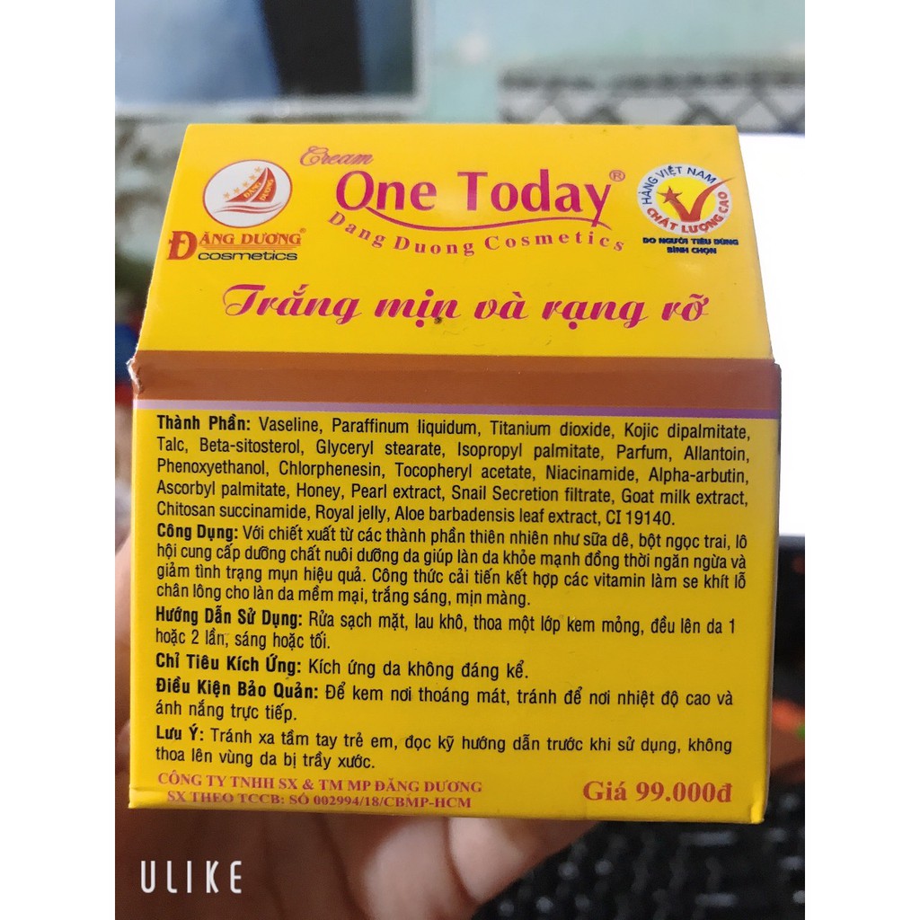 kem ốc sên one today mụn 3 tác dụng 8g