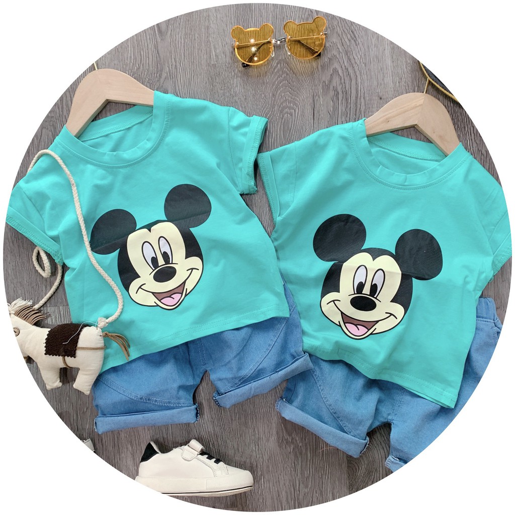 Set hè mickey xanh về sẵn kho