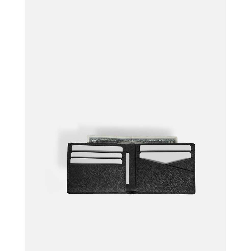Ví Da Nam Gập Đôi Dáng Ngang Leonardo - Bifold Owen Wallet - Da Crossgrain Cao Cấp Bền Bỉ