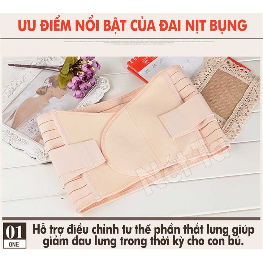 Đai nịt bụng hỗ trợ làm thon, giảm mỡ bụng, điều chỉnh tư thế Nét Ta chất liệu thun 2 lớp cao cấp dày dặn | BigBuy360 - bigbuy360.vn