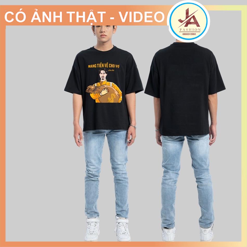 Áo thun tay lỡ hottrend Mang tiền về cho mẹ , áo phông nam nữ Mang Vợ về cho mẹ form rộng chất cotton mát
