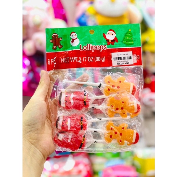 (Hàng sẵn)Set 6 kẹo que Noel Mỹ