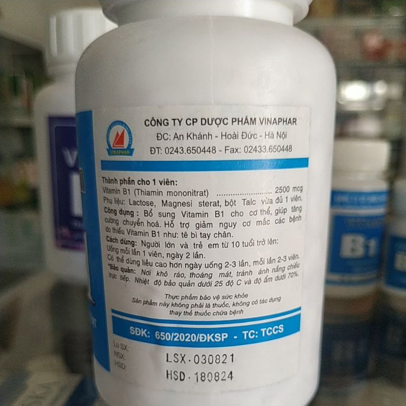 Combo 10lọ Vitamin B1 suy nhược cơ thể, đau mỏi vai gáy
