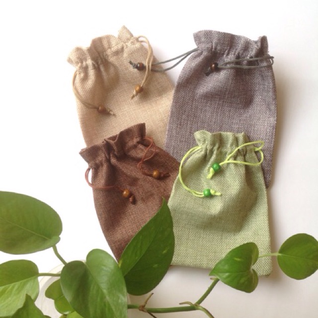 Túi vải bố sợi đay 13*17cm dây rút đựng bài Tarot trang sức mỹ phẩm quà tặng túi thơm