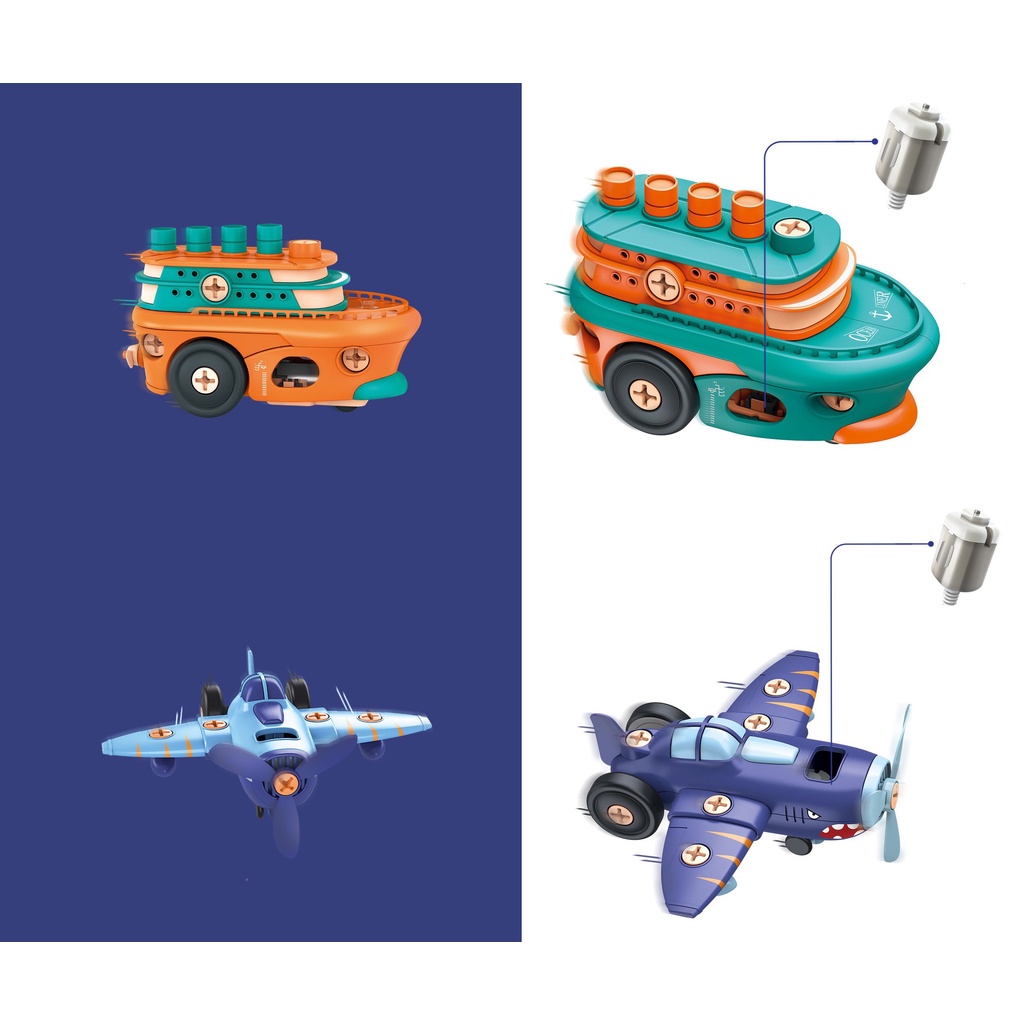 Đồ Chơi Ô Tô, Máy Bay Lắp Ráp, Đồ Chơi Thông Minh Phát Triển Trí Tuệ Cho Bé