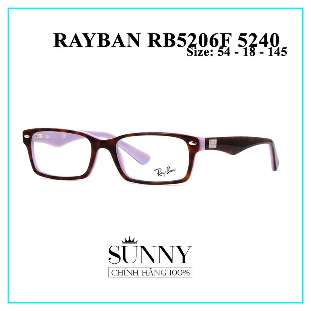 Gọng kính chính hãng Rayban RB5206F-5240 (kèm tem thẻ bảo hành chính hãng, bảo hành toàn quốc, thiết kế dễ đeo