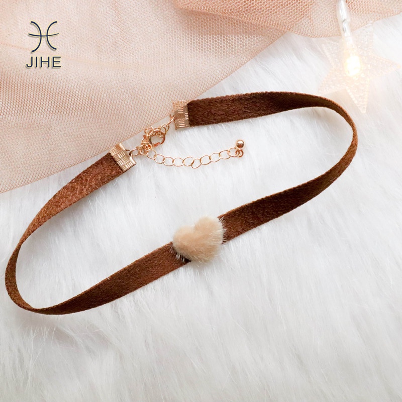 Vòng Cổ Choker Màu Nâu Thời Trang Nhật Hàn
