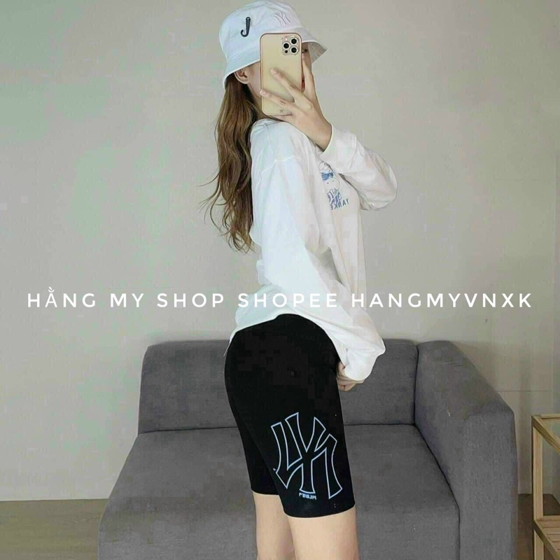 Quần Legging đùi biker in chữ NY nữ chất đẹp loại 1