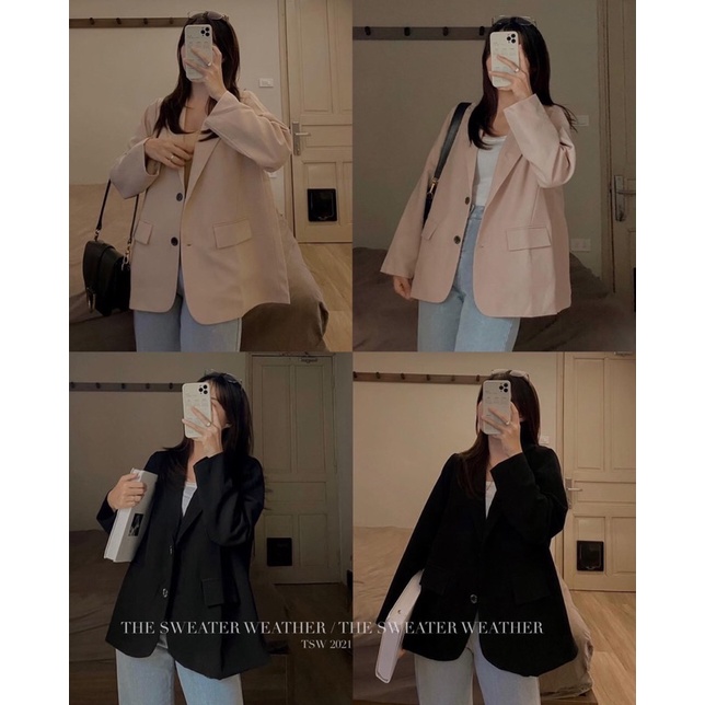 Aoa khoác Blazer phong cách Hàn Quốc_Áo blazer Nữ có túi 2 lớp from xiêu xinh,dễ mặc,chất dày dặn(ảnh thật)