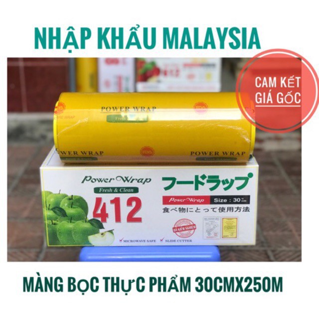 [Bán Giá Sỉ] Màng bọc 412 - Màng Bọc Thực phẩm Power Wrap- màng bọc nhập khẩu Malayxia - Màng Bọc Thức Ăn