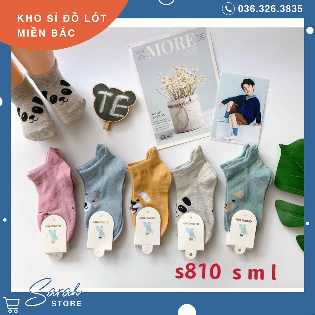 Set 5 đôi tất trẻ em hình thú siêu yêu cho bé gái