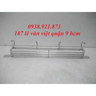 [Siêu Rẻ] Giá Treo Dao Inox 304 4 Ngăn Vuông 4 Móc Treo Xoong Nồi Cố Định - MDLA034