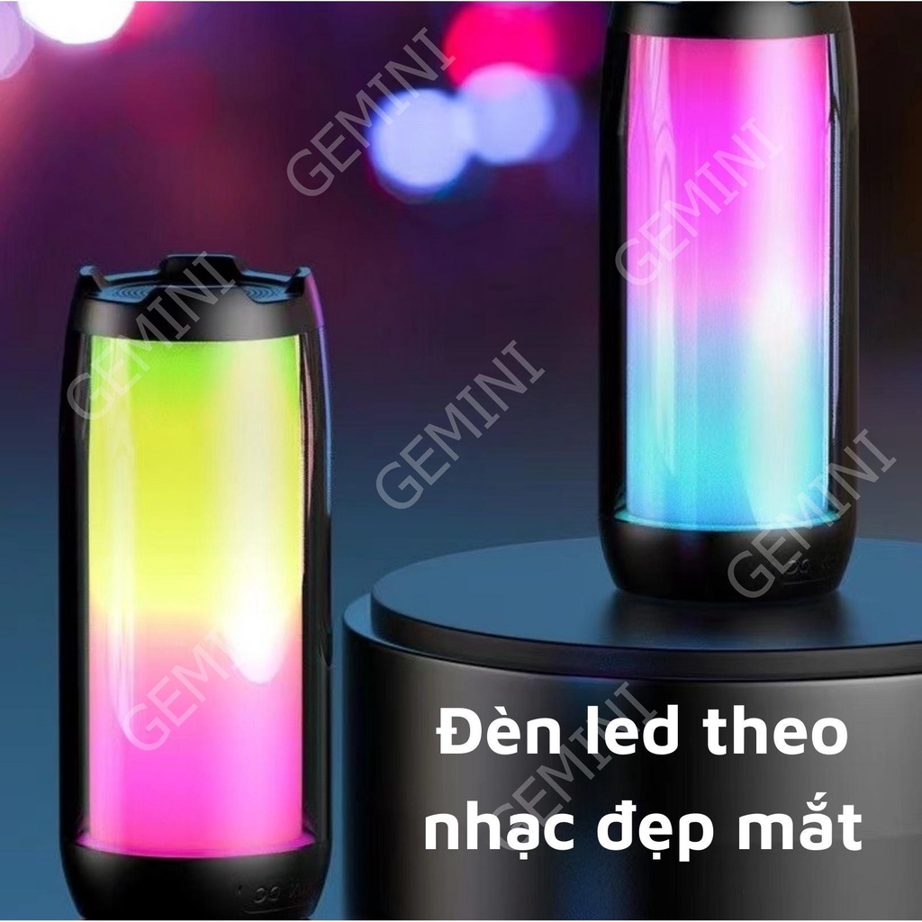 Loa Bluetooth không dây 5.0 Pulse 4 siêu bass đèn led theo nhạc âm thanh 9D thiết kế đẹp mắt Gemini Shop