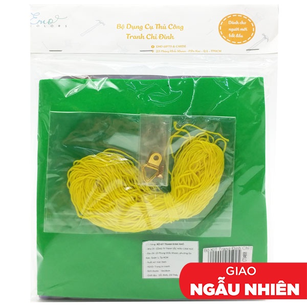 Bộ Dụng Cụ Thủ Công Tranh Chỉ Đinh Size S 16 x 16 cm - Emocolors (Mẫu Màu Giao Ngẫu Nhiên)