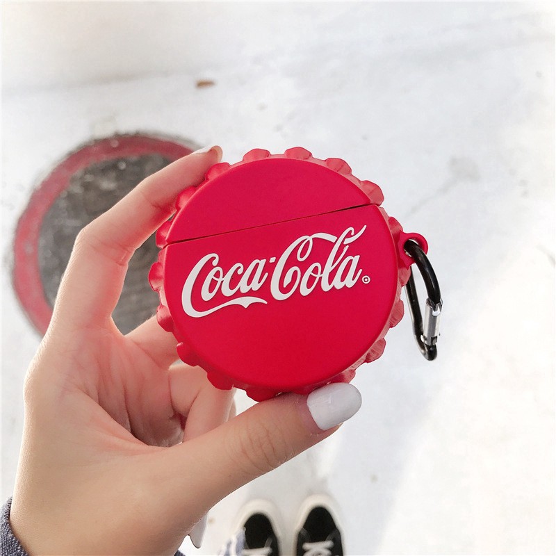 Coca Cola lid Bottle Cap Airpods 1/2/pro Case soft silicone protective cover for wireless  bluetooth earphone AirPods case