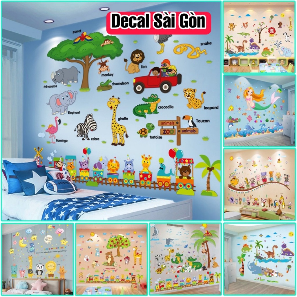 TỔNG HỢP MẪU TRANH DECAL DÁN TƯỜNG ĐỘNG VẬT CHO BÉ - ĐỘNG VẬT TRANG TRÍ
