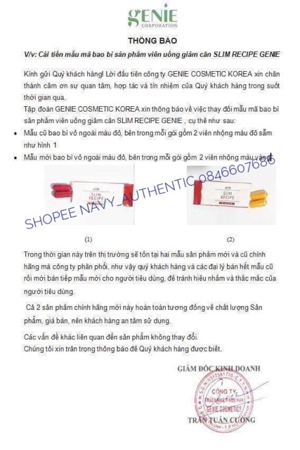 [date 2022] VIÊN UỐNG GIẢM CÂN TOÀN THÂN HỦY MỠ BỤNG SLIM RECIPE GENIE | BigBuy360 - bigbuy360.vn