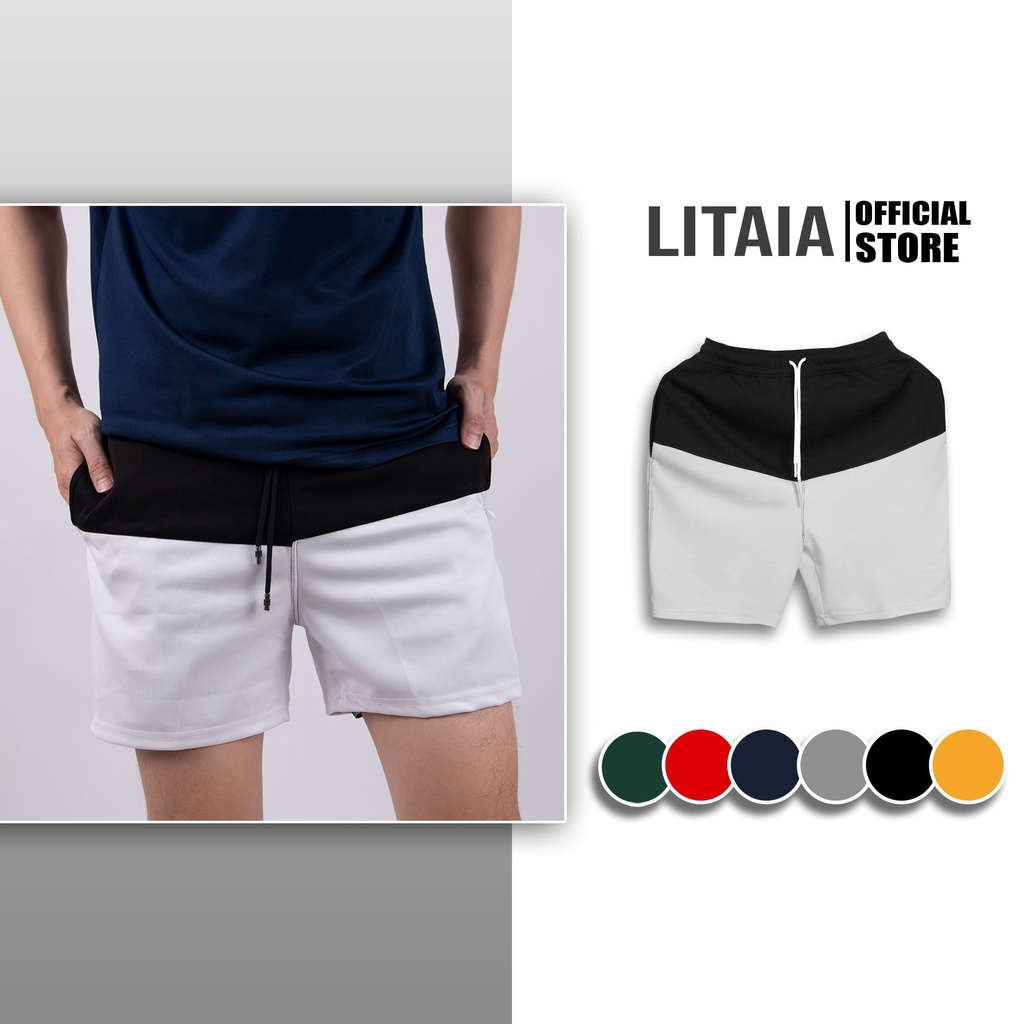 Quần đùi thể thao nam phối màu Litaia Quần đi biển mùa hè hot QPM