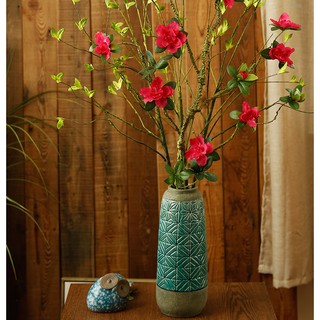 Bình gốm cắm hoa xanh ngọc Bắc Âu cao cấp