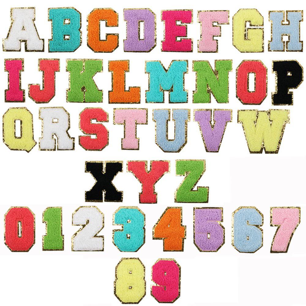 Sticker Ủi Thêu Hình Chữ Cái / Số / Mặt Cười DIY 1