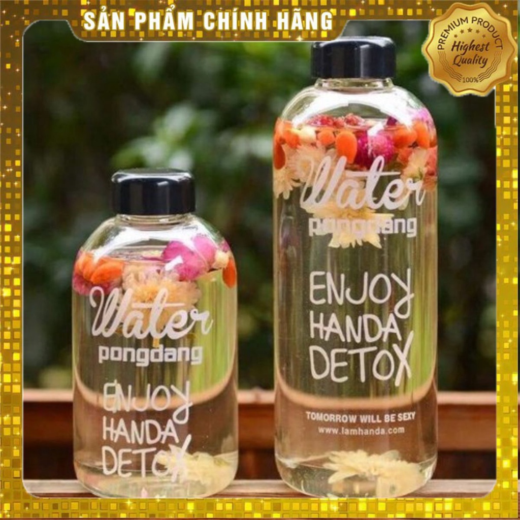 ❤️Bình Nước Detox Đẹp Water Pongdang Trong Suốt 650ml+1L