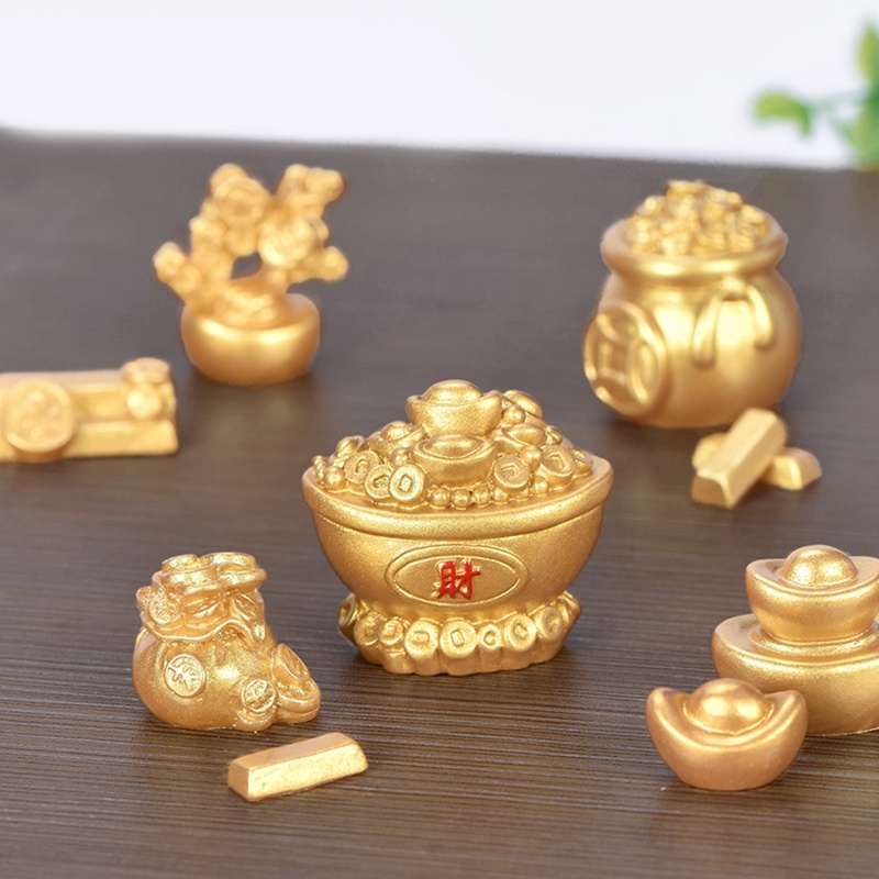 Tượng trang trí mini cầu thịnh vượng may mắn dùng để tự trang trí tiểu cảnh tại nhà/bàn làm việc văn phòng dịp năm mới