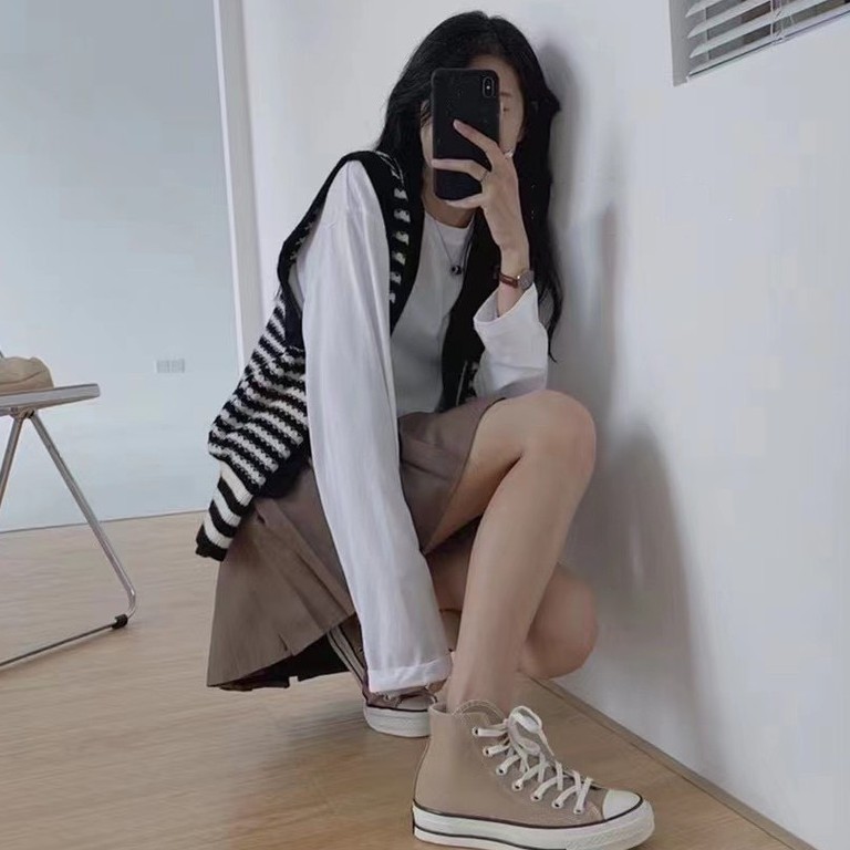 Chân váy tennis trơn học sinh Hàn Quốc, Chân váy xếp ly dáng ngắn 2 size S, M