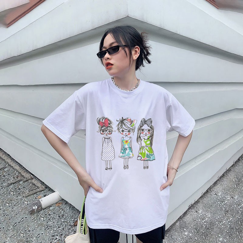 Áo Phông Nữ Cotton 100% In Hình 3D Cao Cấp Phong Cách - Áo Thun Gildan Nam Nữ Unisex Ngắn Tay Chất Mát Mùa Hè Szone PF35