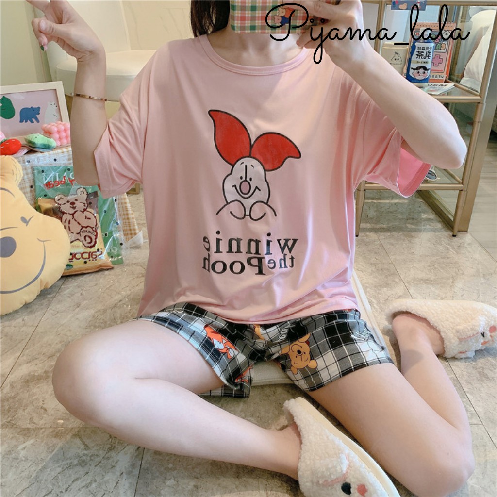 🌹Bộ Ngủ Đẹp 🌹 Bộ Mặc Nhà Nữ Cộc Tay Chất Cotton Siêu Mát Họa Tiết Hình Thú Xinh Xắn Ngộ Nghĩnh 03