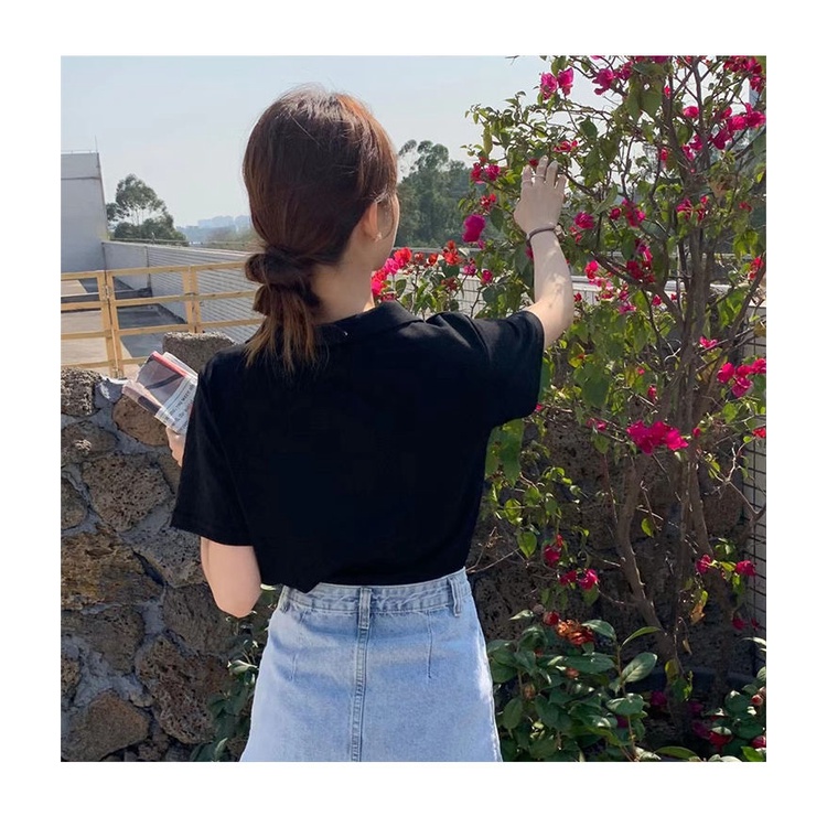 Áo polo Tay Ngắn Dáng Rộng Thời Trang Mùa Hè Phong Cách Hàn Quốc