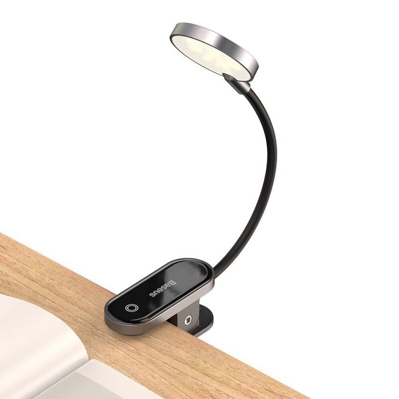 Đèn led kẹp bàn baseus cảm ứng chạm tắt mở sạc cổng micro có thể xoay chỉnh mọi góc độ ánh sáng