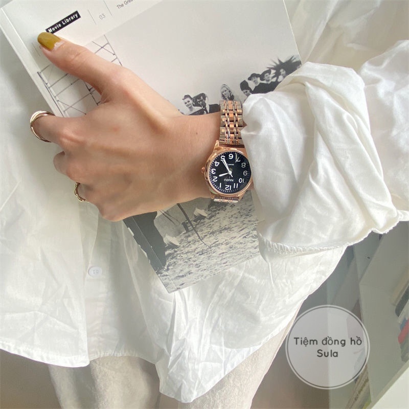Đồng hồ nữ mặt tròn SULANUM kích thước 26mm cao cấp chính hãng đẹp chống nước 3ATM