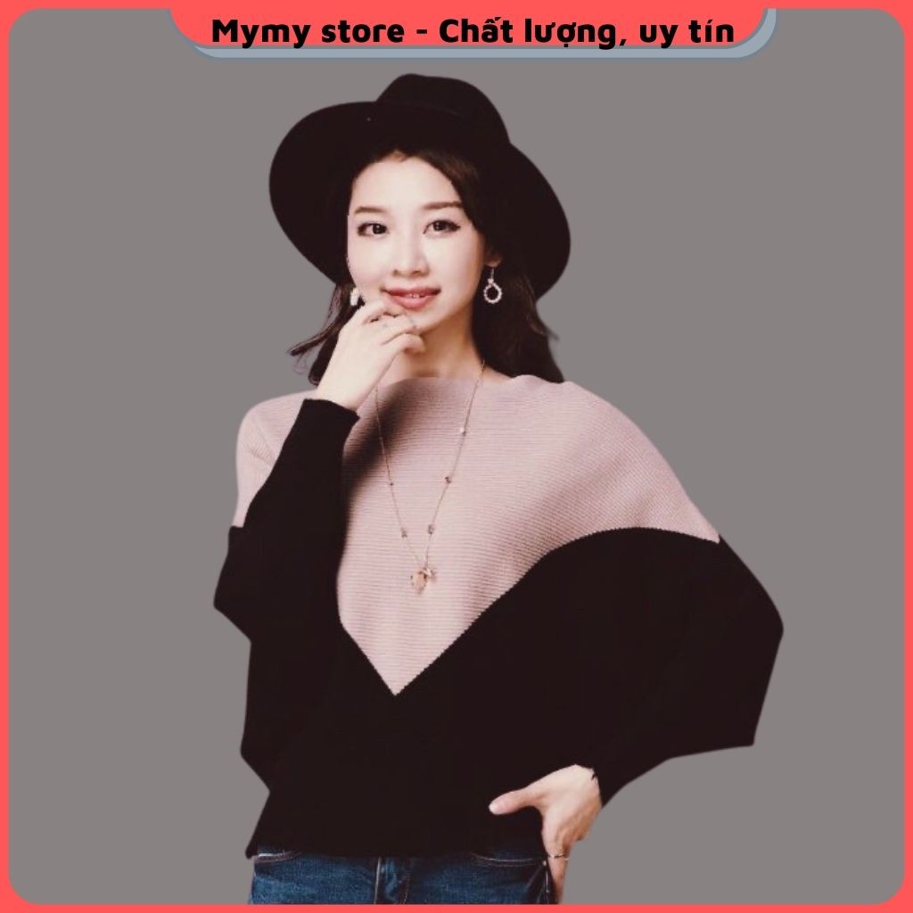 Áo len nữ dài tay phong cách Hàn Quốc, áo len cánh dơi dệt kim mỏng nhẹ thời trang