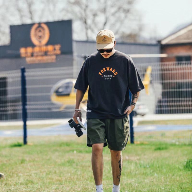 Áo Thun Nam Tay Ngắn Dáng Rộng Cổ Tròn In Chữ Thời Trang Size M-8XL